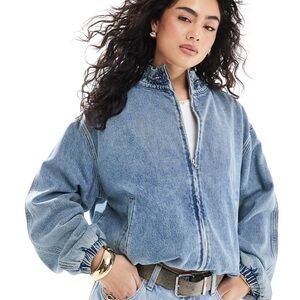 NWT’S DENIM BOMBER JACKET!
